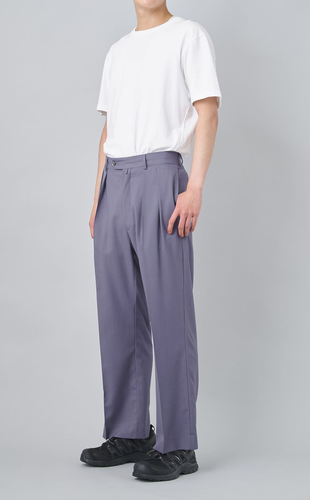 ウール2タックワイドパンツ