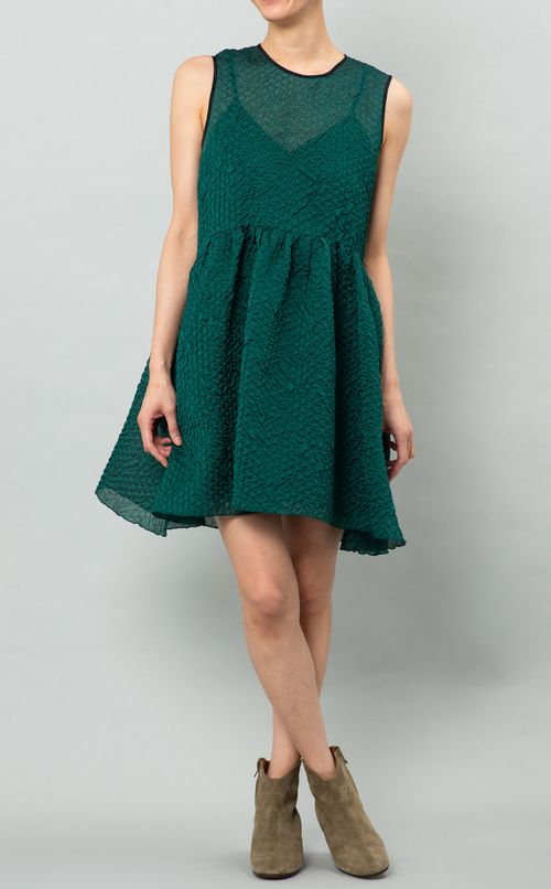 シアサッカーギャザーワンピース