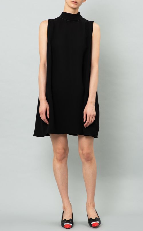 ボウタイ付フレアミニワンピース