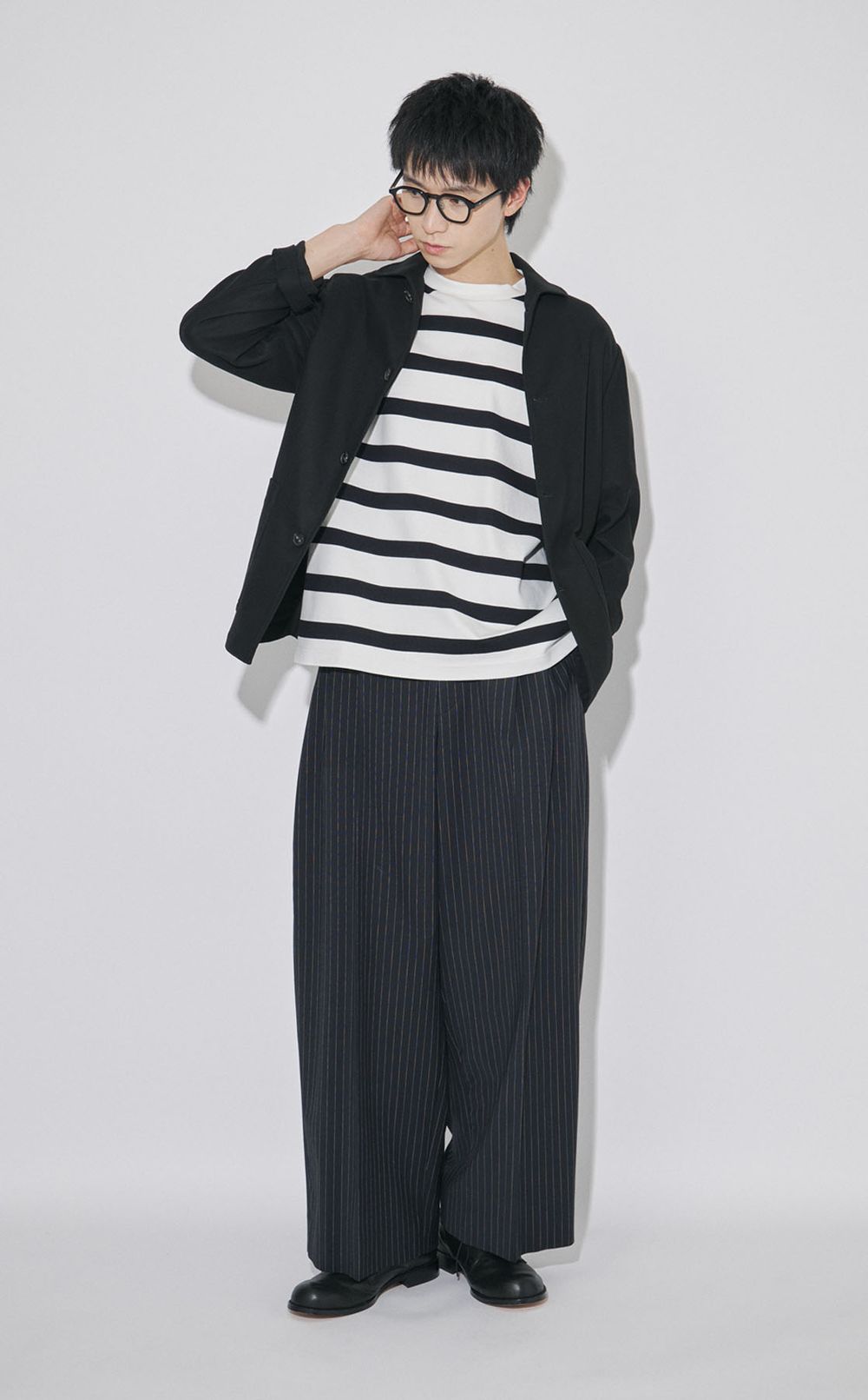 ストライプワイドパンツ