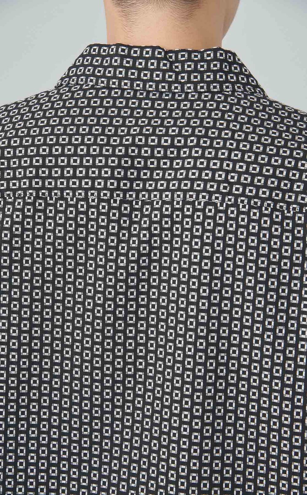 コットンプリントオープンカラーシャツ