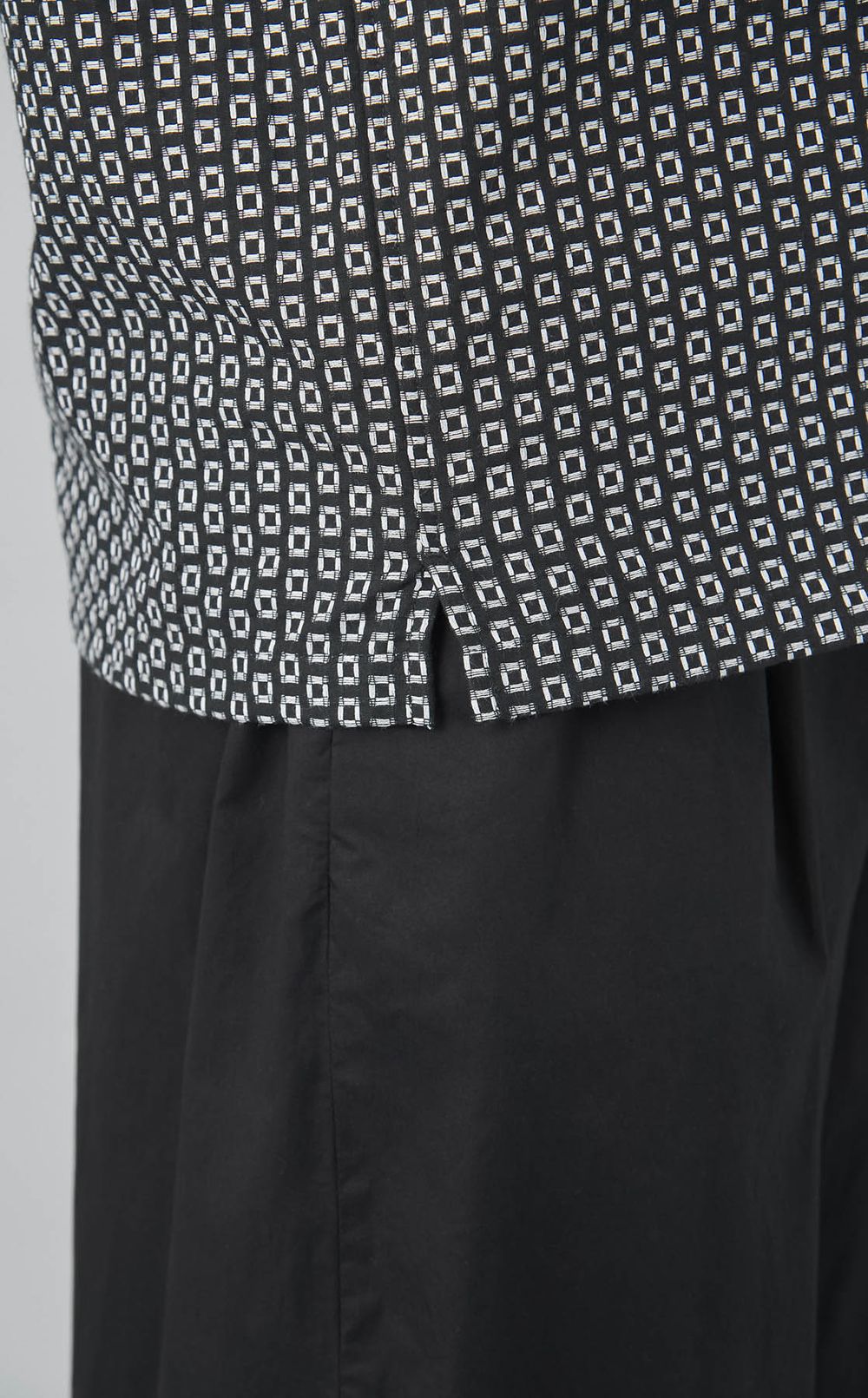 コットンプリントオープンカラーシャツ