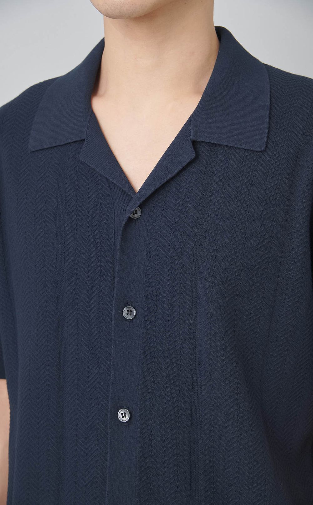 コットンツイストオープンカラーシャツ