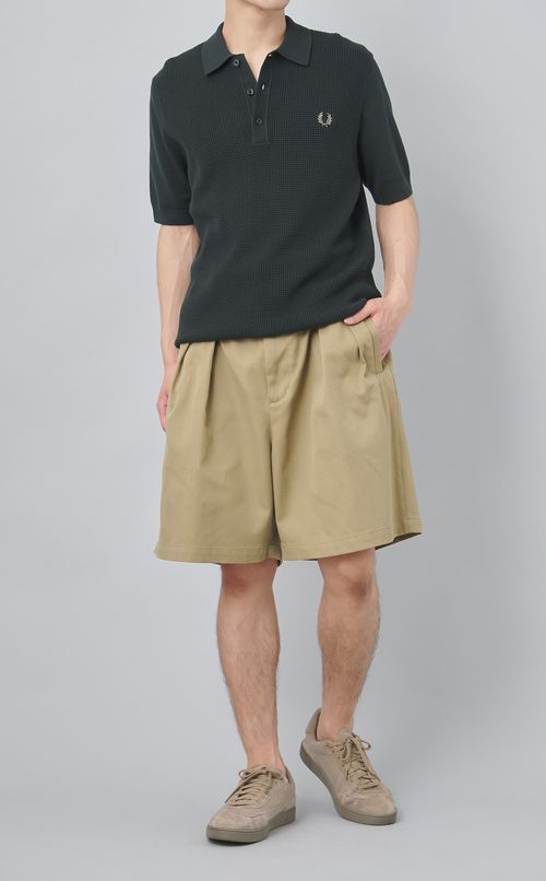 ワッフルニットポロシャツ