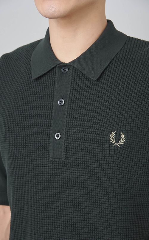 ワッフルニットポロシャツ