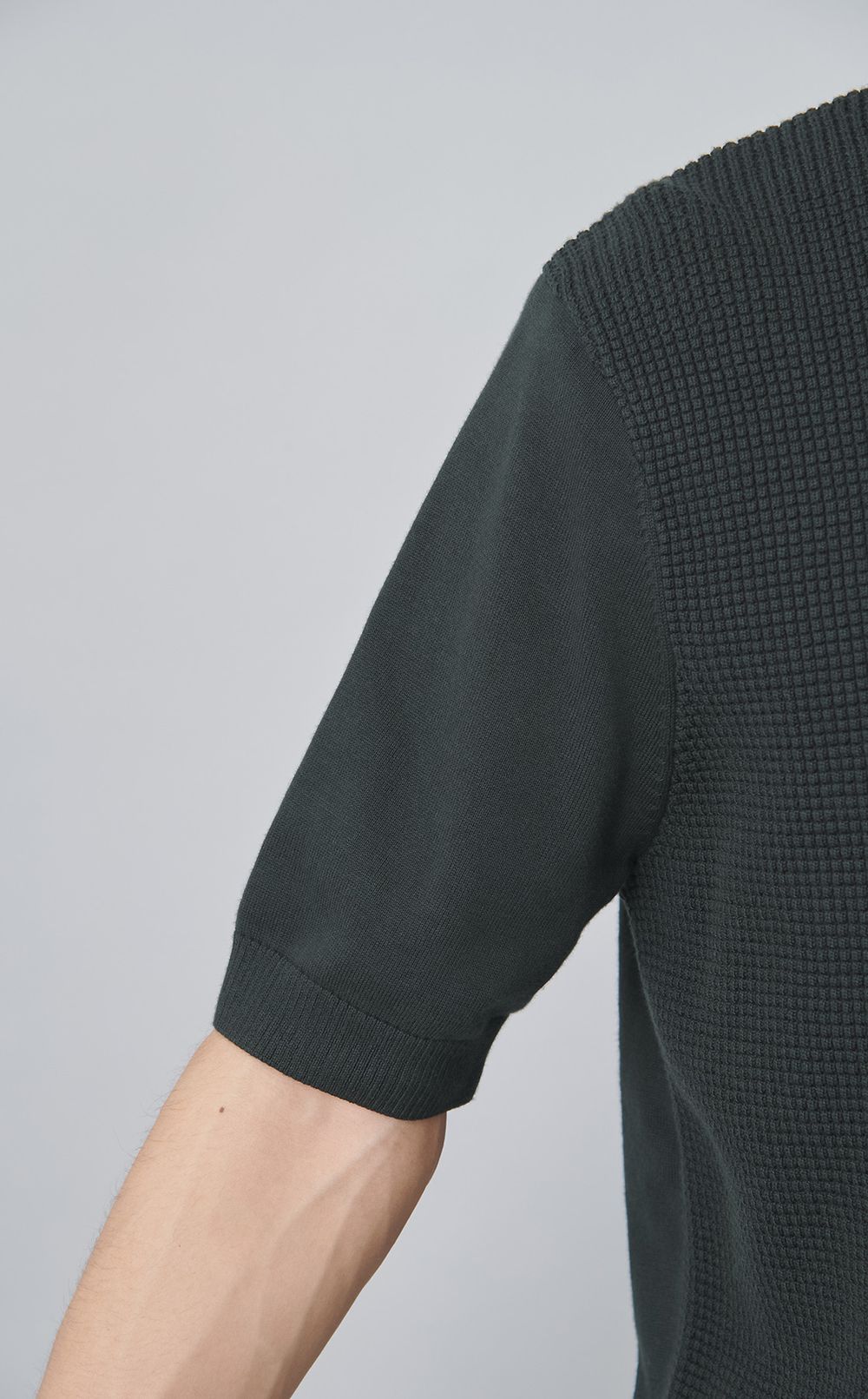 ワッフルニットポロシャツ