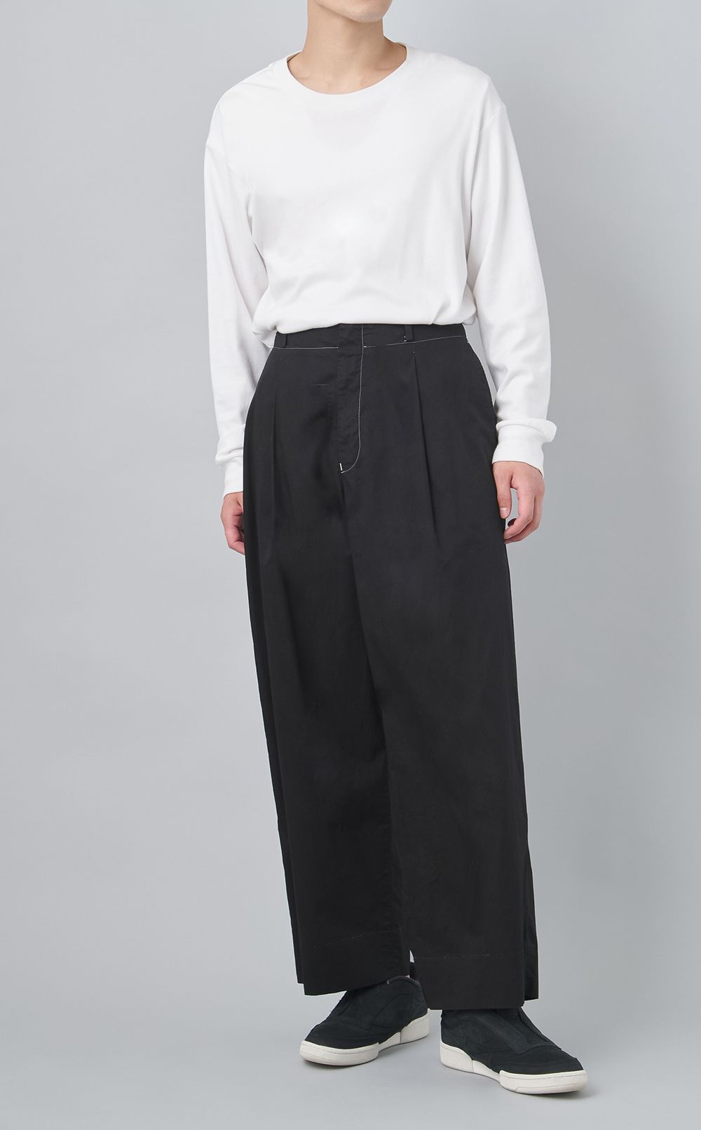 【reADdress】ツイルワンプリーツワイドパンツ