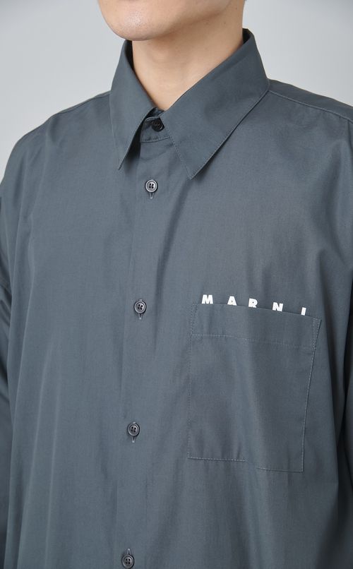 コットンポプリンロゴシャツ