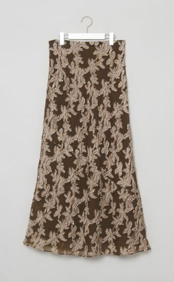 ジャガードウエストゴムロングスカート