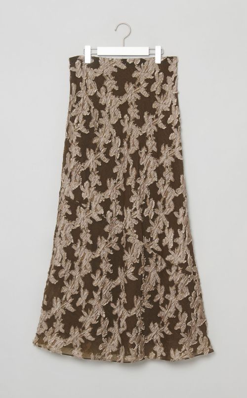 ジャガードウエストゴムロングスカート