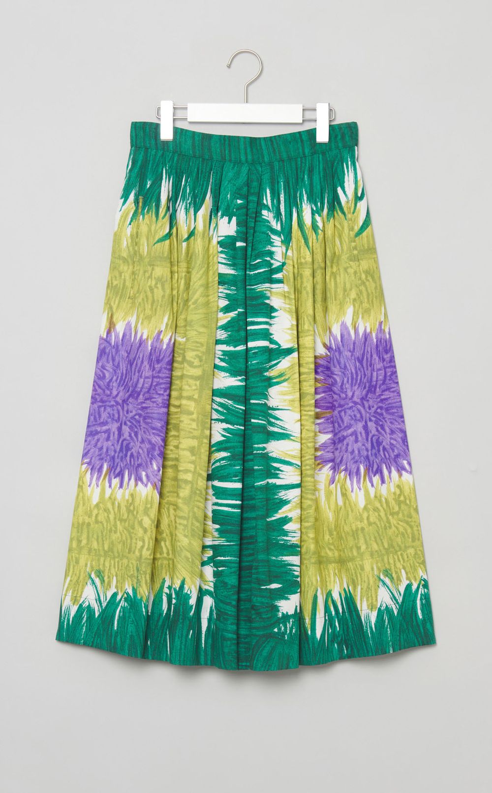 アブストラクトプリントギャザースカート