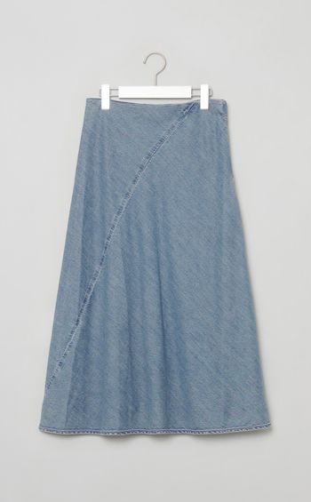 ライトデニムミディスカート