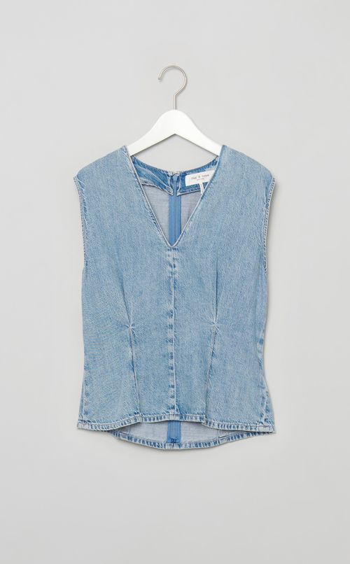 ライトデニムノースリーブブラウス