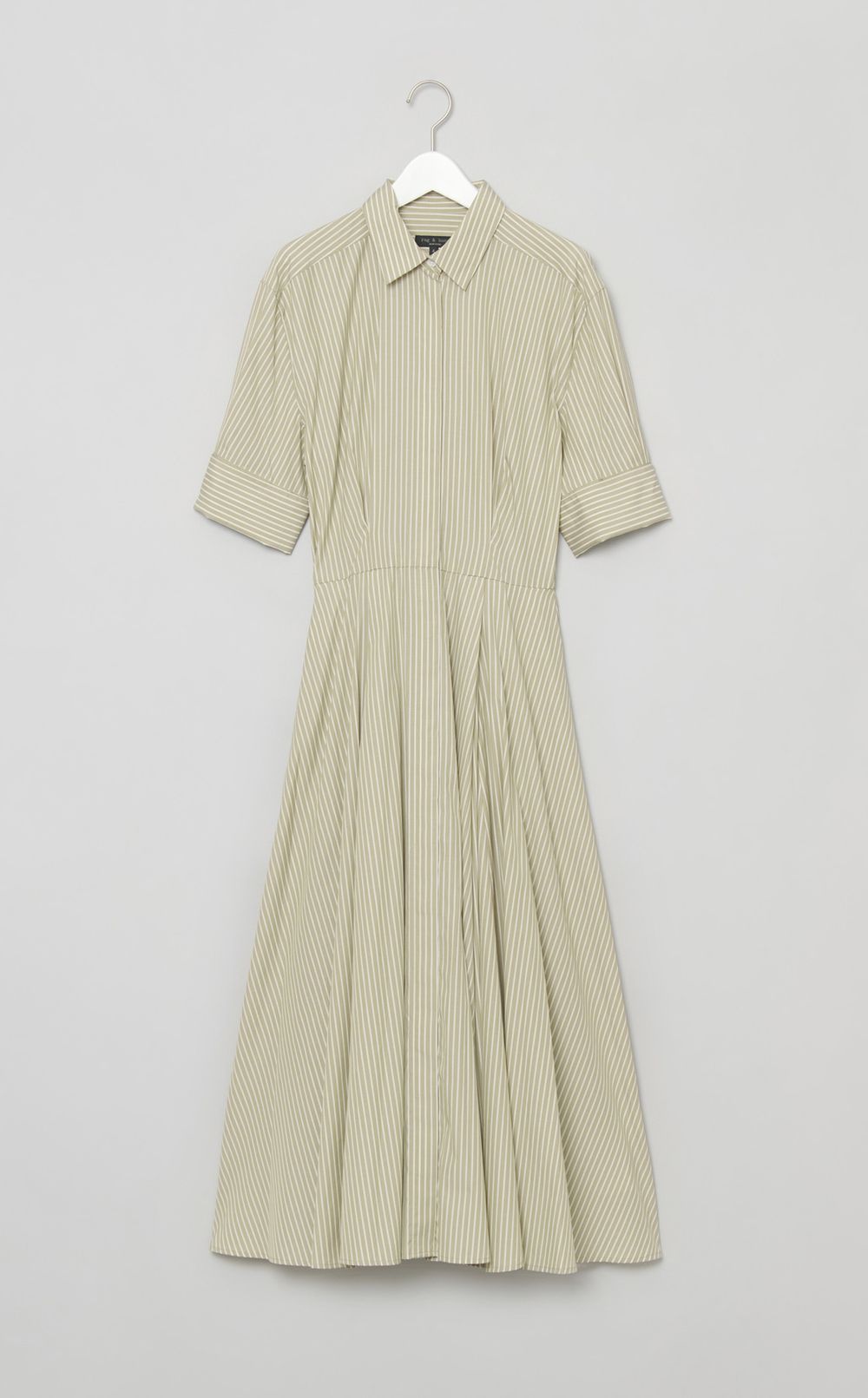 ストライプギャザーシャツワンピース