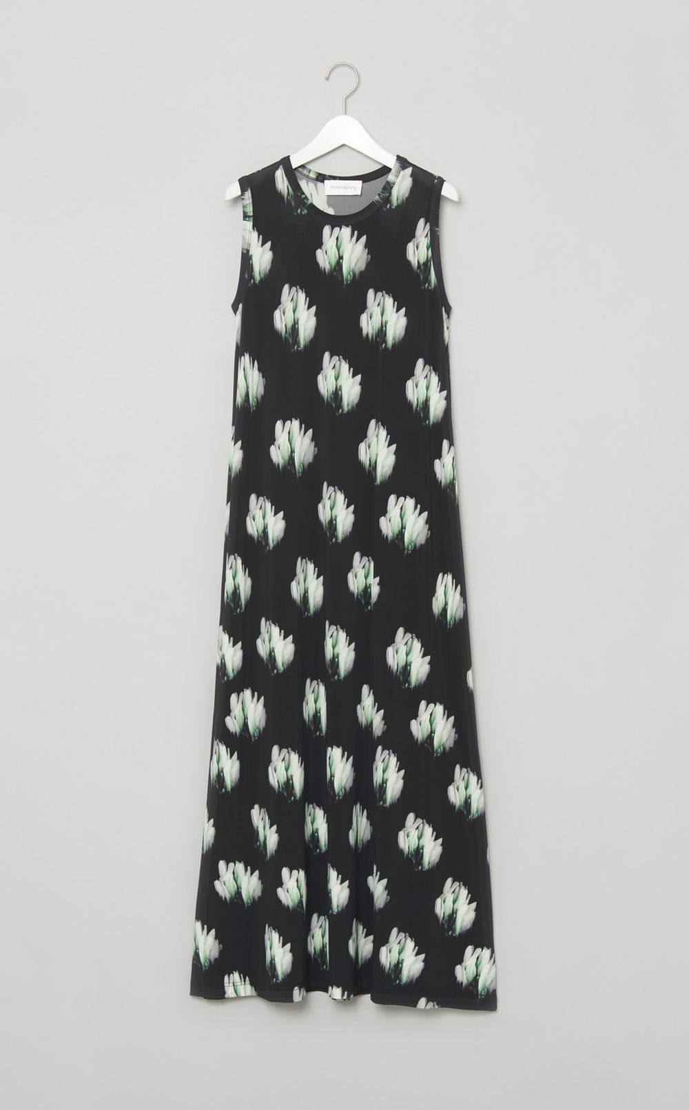 スリーブレスロングジャージードレス