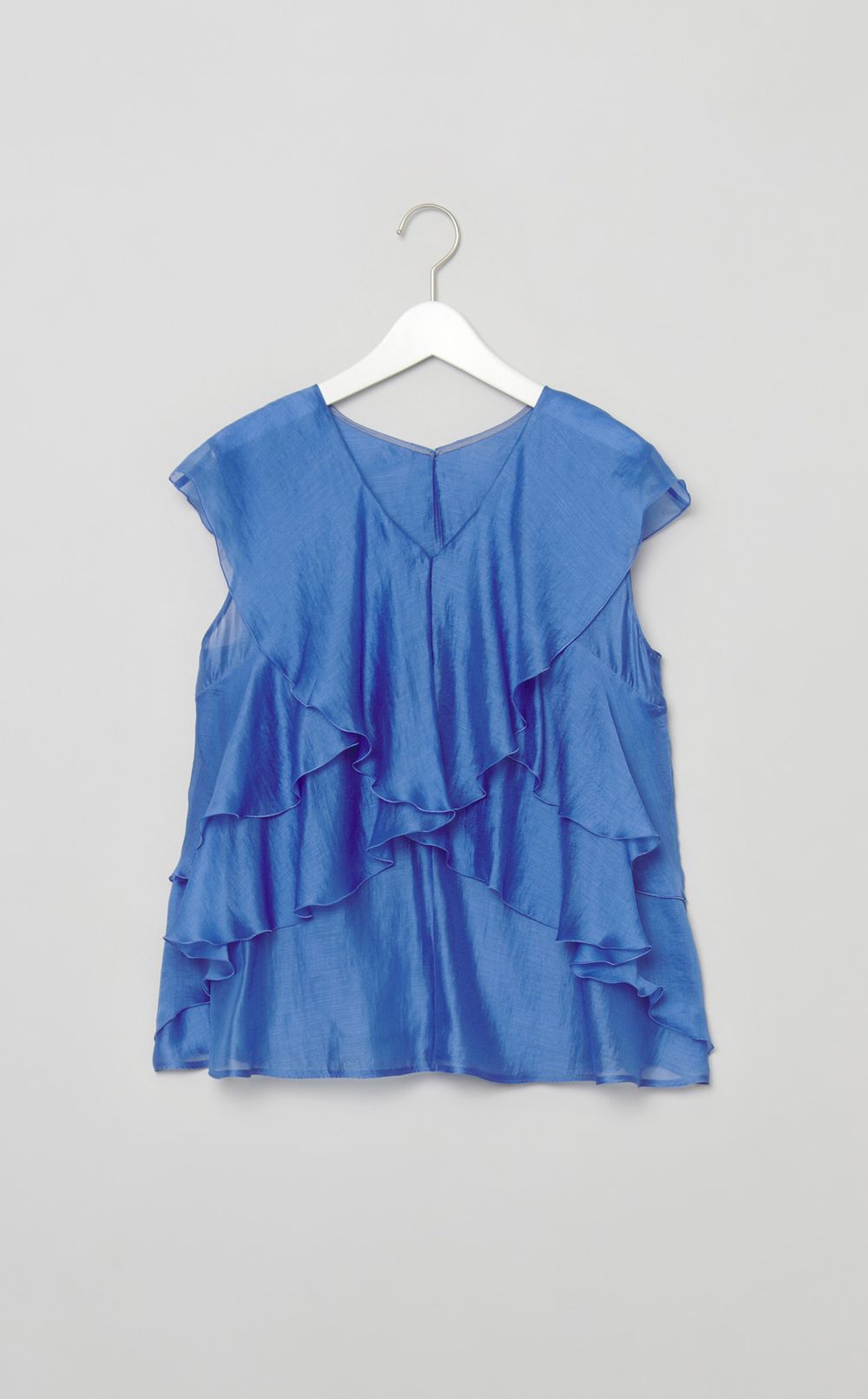 オーガンジーフリルブラウス