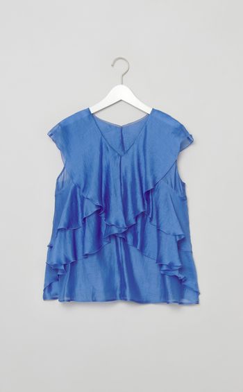 オーガンジーフリルブラウス