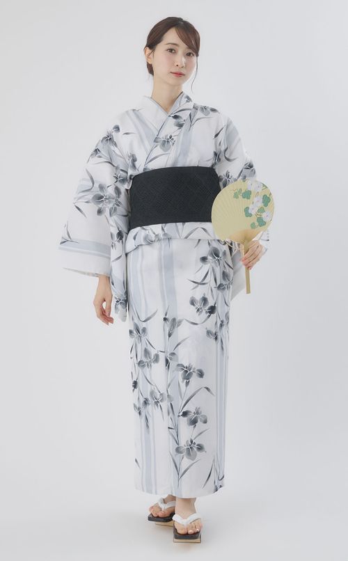 浴衣あやめストライプ