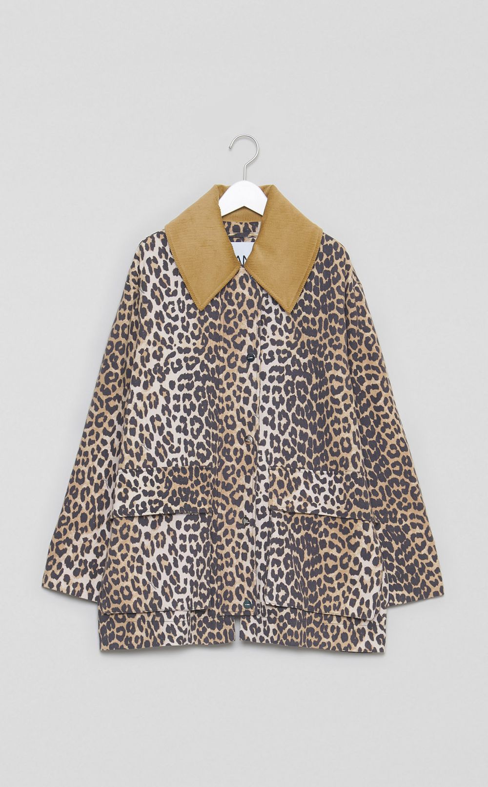 レオパードキャンバスミディコート