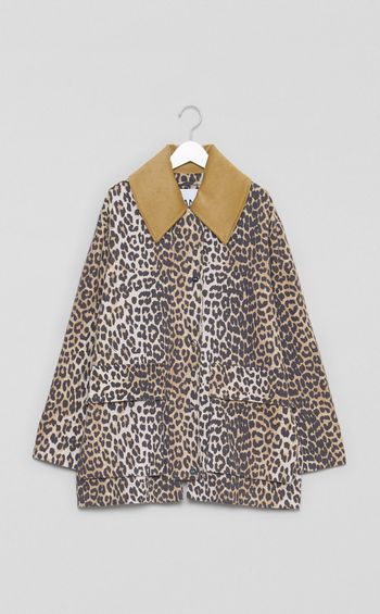 レオパードキャンバスミディコート