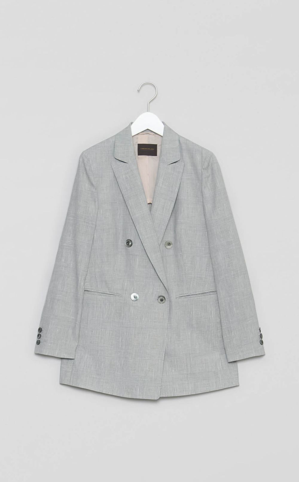 サマーウールチェックダブルジャケット