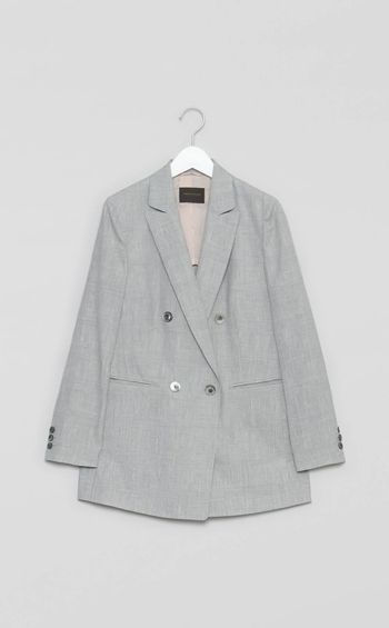 サマーウールチェックダブルジャケット