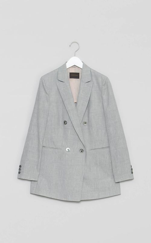 サマーウールチェックダブルジャケット