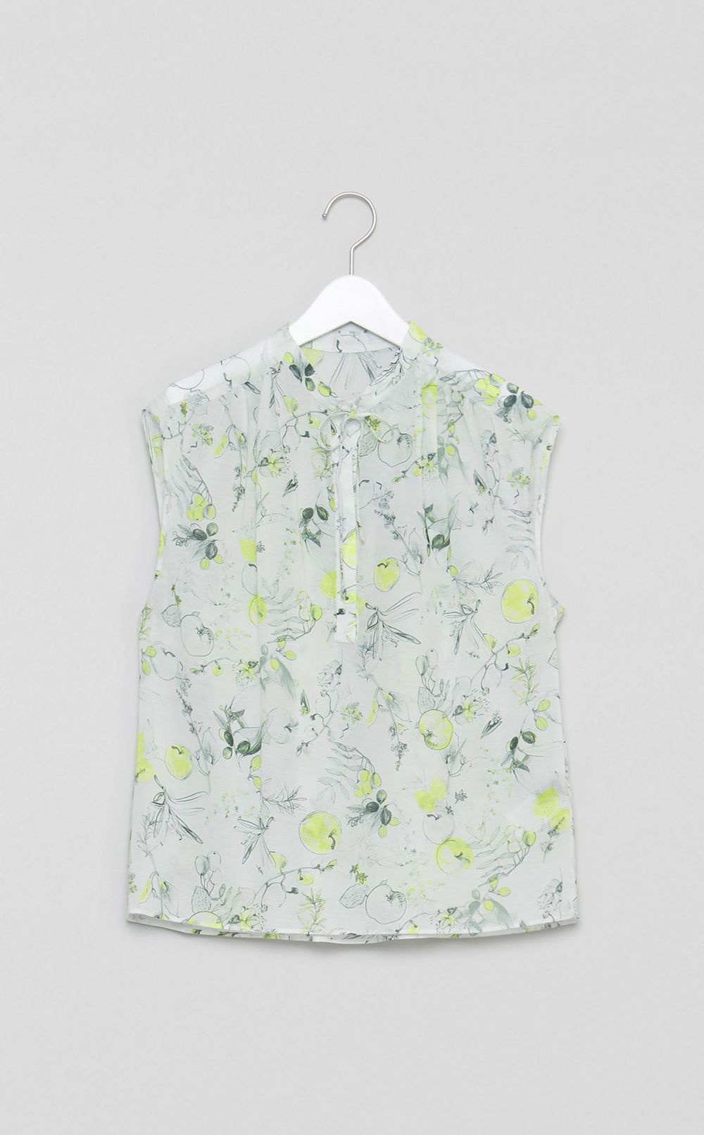 アップルフラワープリントブラウス