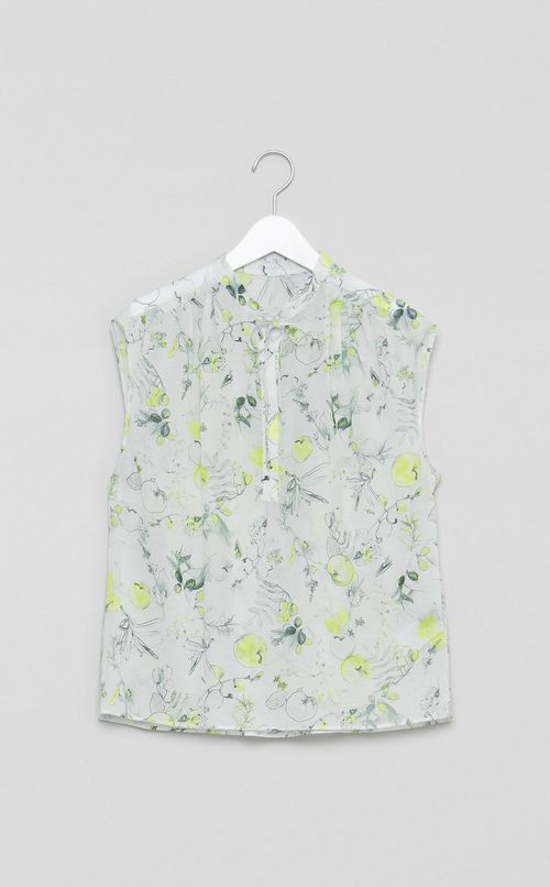 アップルフラワープリントブラウス