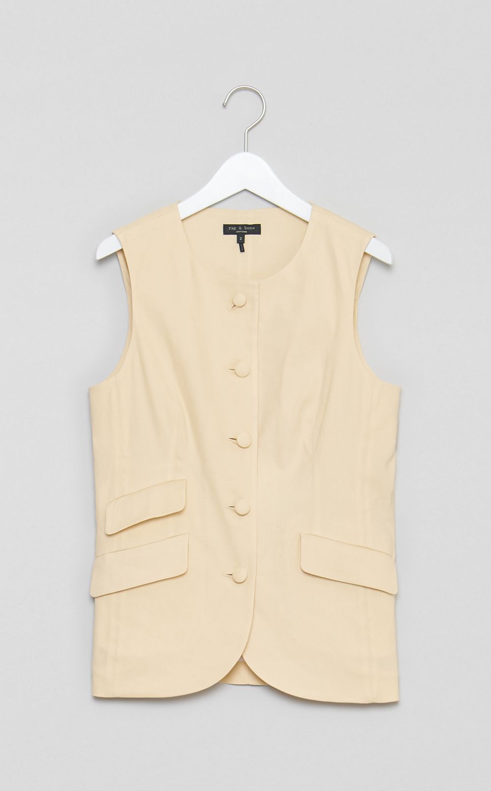 クルーネックリネンベスト