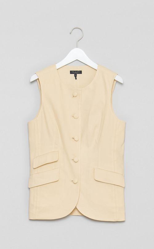 クルーネックリネンベスト