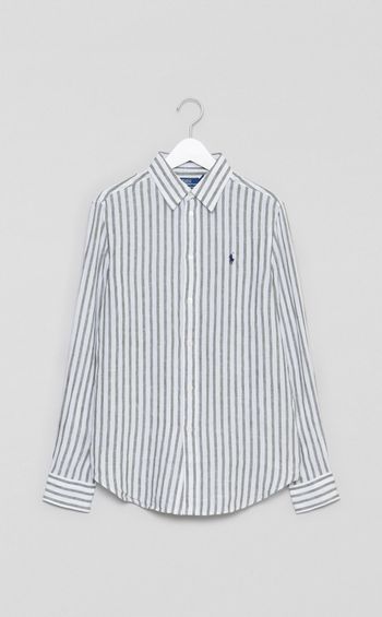 コットンストライプシャツ