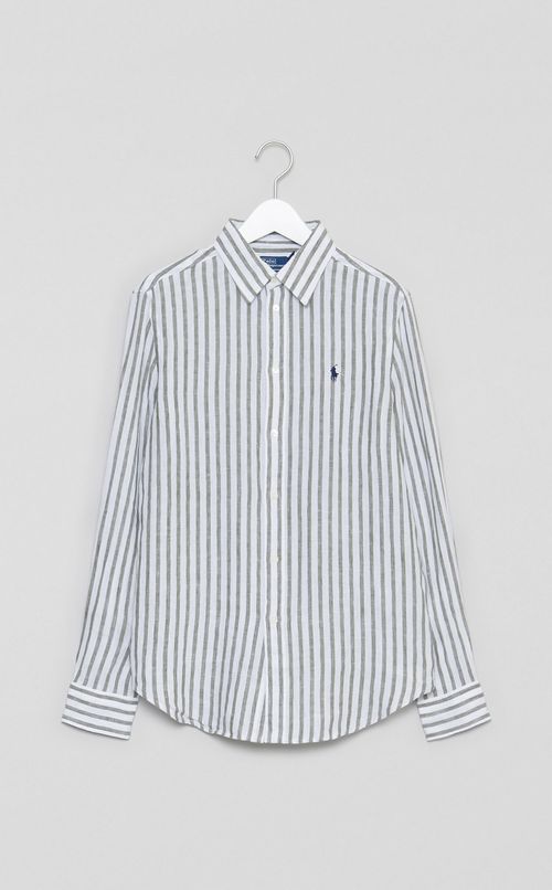 コットンストライプシャツ