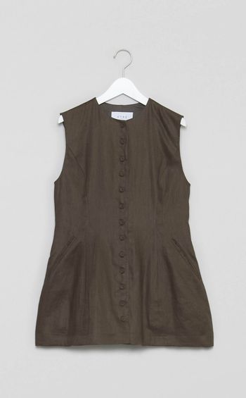 リネンカーブシルエットベスト