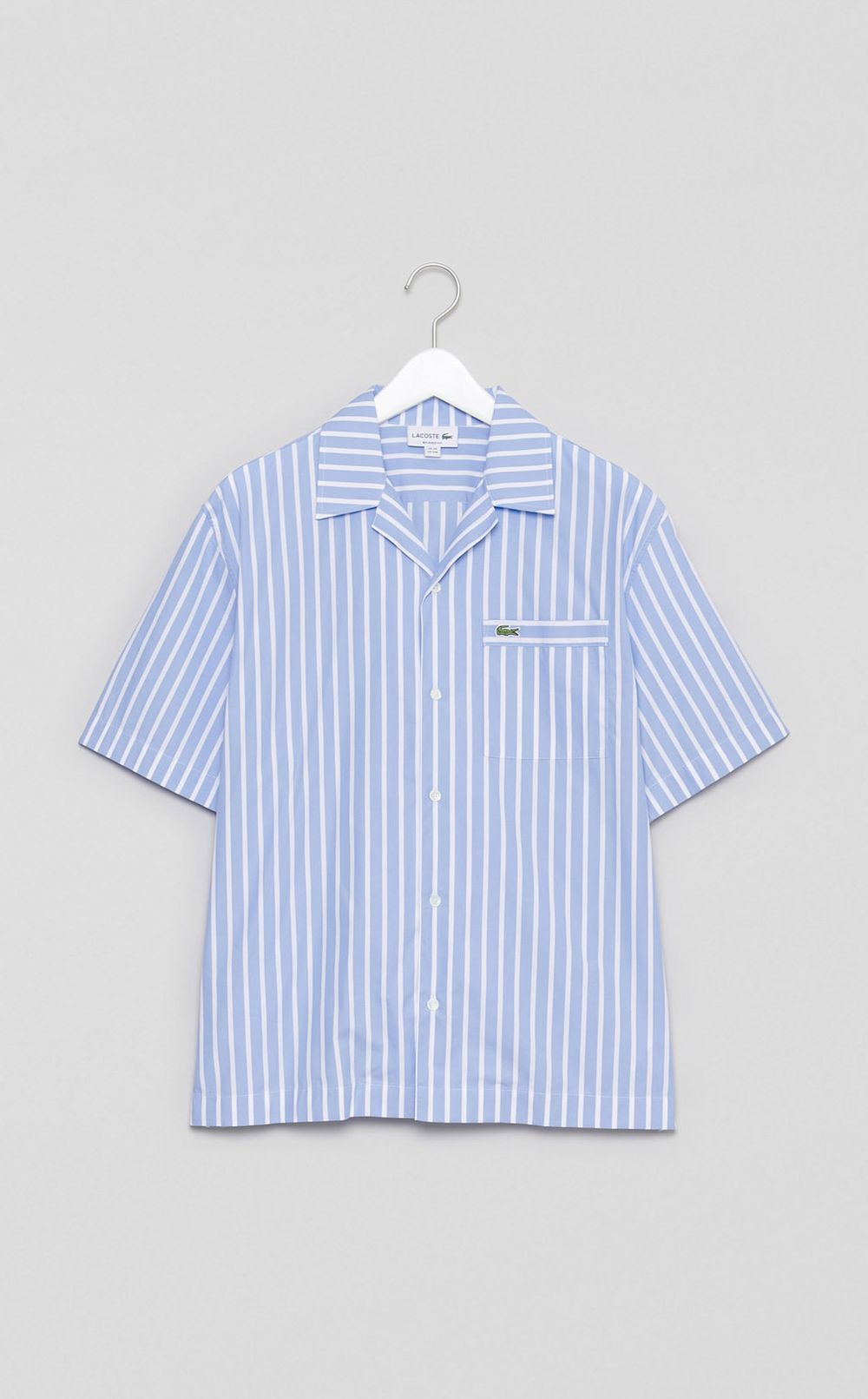 ストライプオープンカラーシャツ