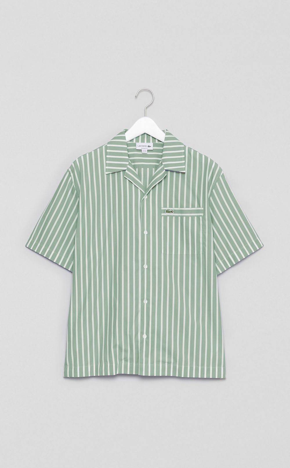 ストライプオープンカラーシャツ