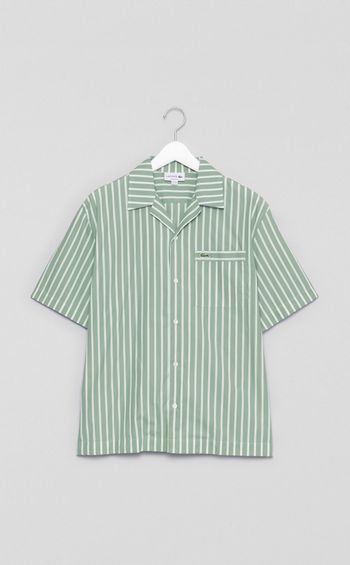 ストライプオープンカラーシャツ