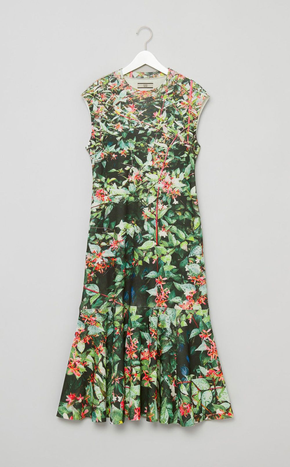 プリントノースリーブ切替ワンピース