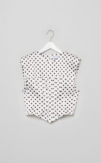 ダブルサテンドットブラウス