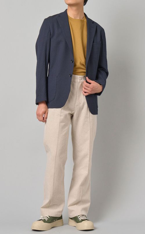 シアサッカーパッチポケットジャケット