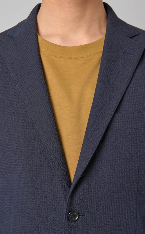 シアサッカーパッチポケットジャケット