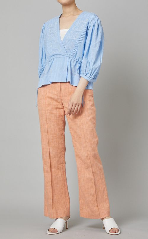 ショートスリーブカシュクールブラウス