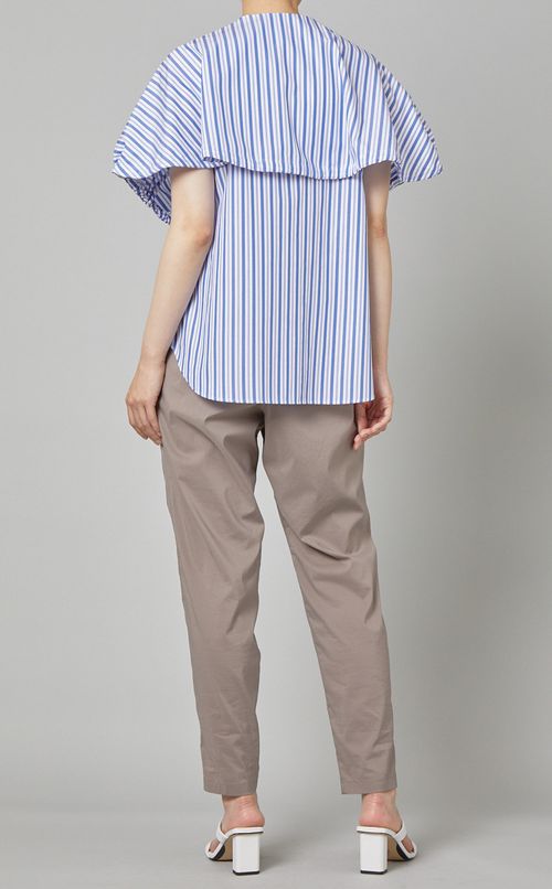 ケープデザインストライプブラウス