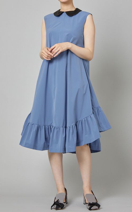フリルヘムラウンドカラーワンピース