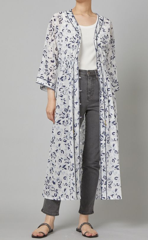 フレアスリーブプリントワンピース