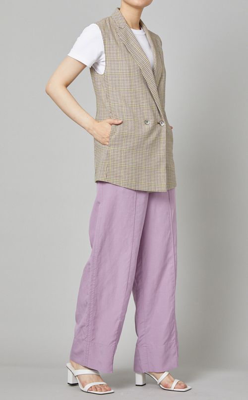 チェック柄テーラードジレ