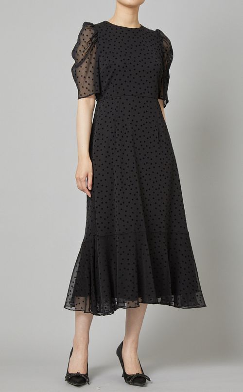 フロッキープリントワンピース