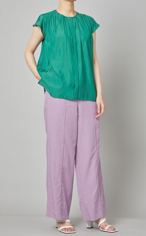 フレンチスリーブギャザーブラウス