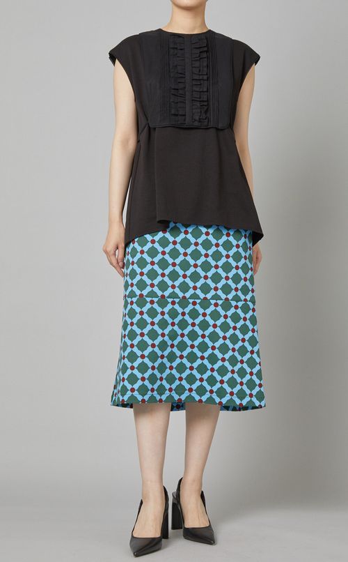 ヨークギャザーコットンブラウス