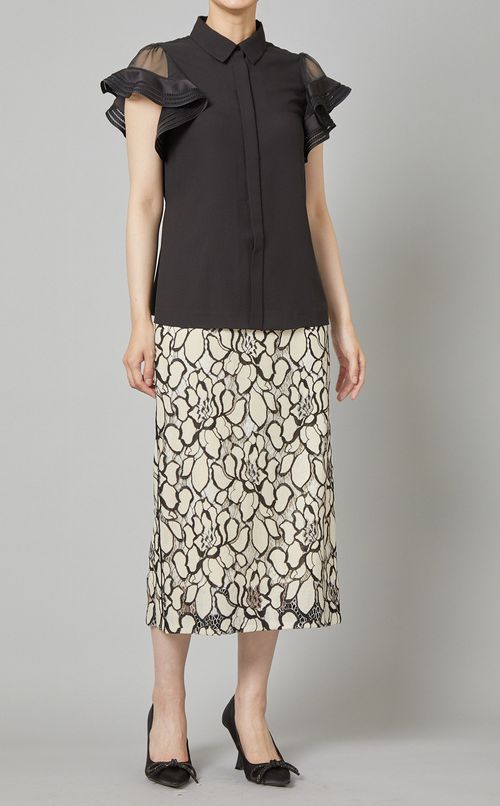 ラッフルスリーブシャツ